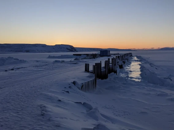 Arctic landscape near the Pituffik Space Base in Greenland