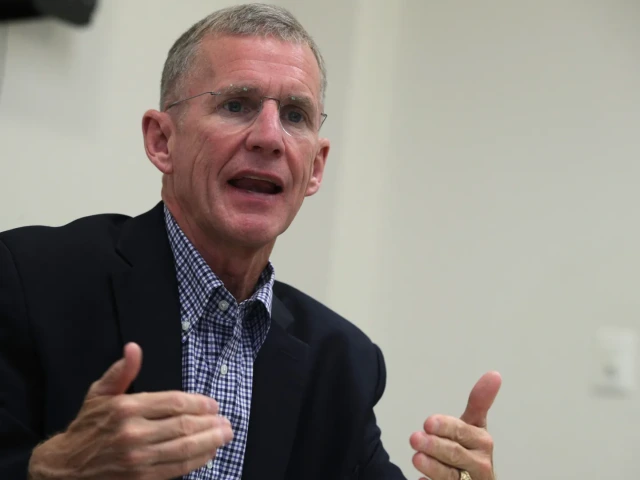 Gen. Stanley McChrystal speaks at the Vanderbilt Institute of National Security. Photo: Alex Wong/Getty Images