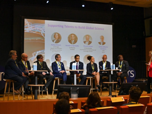 Presidents of the partner universities met at the CNRS headquarters.© Cyril Frésillon / CNRS Images