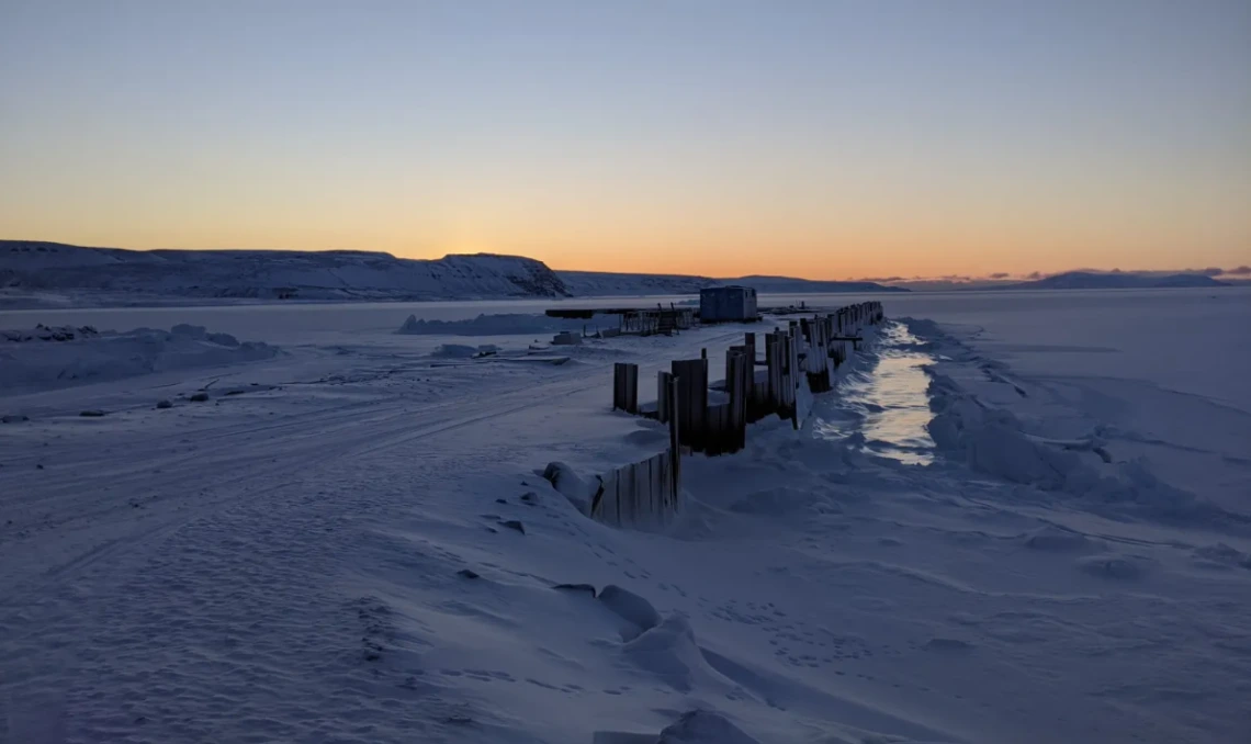 Arctic landscape near the Pituffik Space Base in Greenland