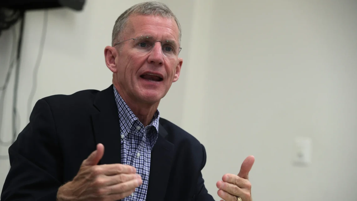 Gen. Stanley McChrystal speaks at the Vanderbilt Institute of National Security. Photo: Alex Wong/Getty Images